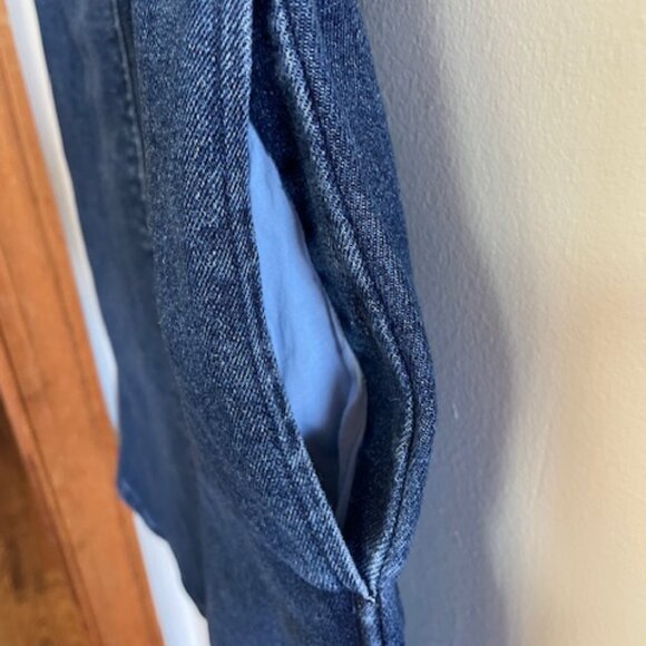 DRAPER JAMES Denim Puff Sleeve Sheath Shift Dress 10 - Picture 12 of 17